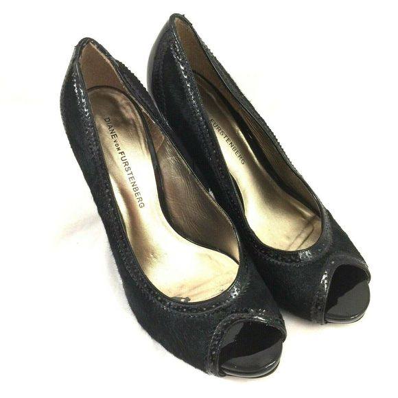 Diane von Furstenberg DVF Calf Hair Peep Toe Pump - Picture 3 of 6